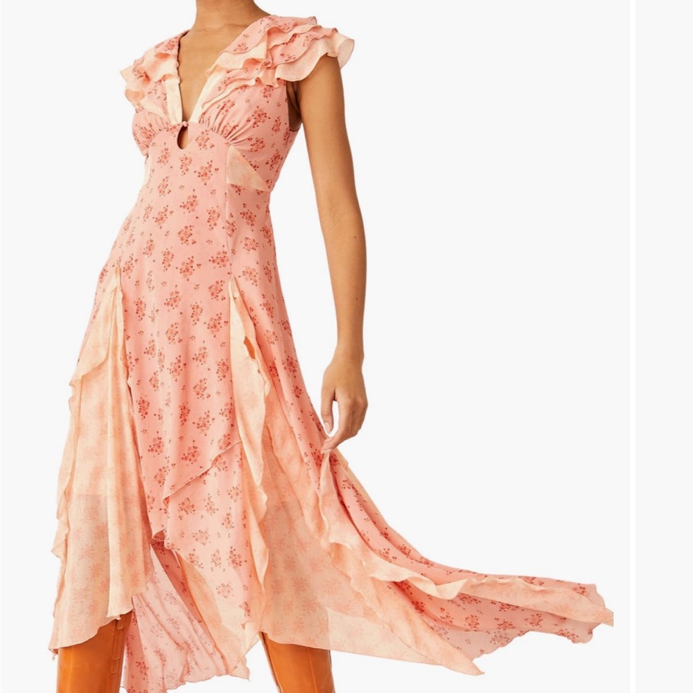 SOLD: NWOT Free People Joaquin Floral Plunge Dress - Size: XS